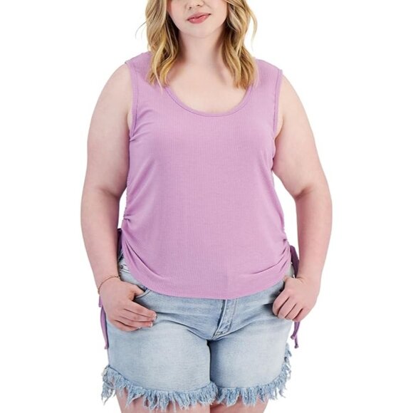 Love, Fire Trendy Plus Size Side Rushed Drawstring Tank, Size 3X, New - Picture 1 of 9